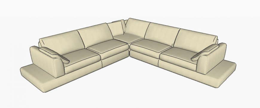 L shape sales sofa drawing